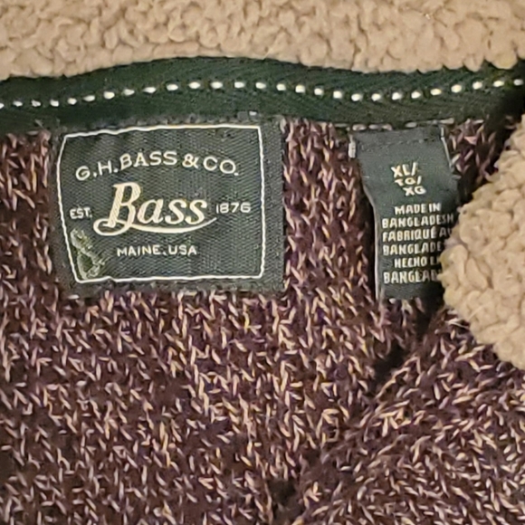 BASS Nice Mens Sweater with fleece  inside collar. Size XL - Picture 8 of 8